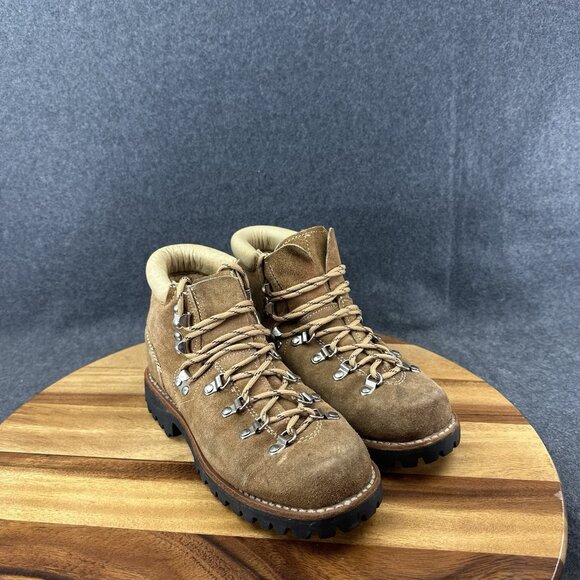 Vintage Mont Blanc Sears Brown Suede Leather Hiking Mountaineering Boots 4.5B - Picture 2 of 10